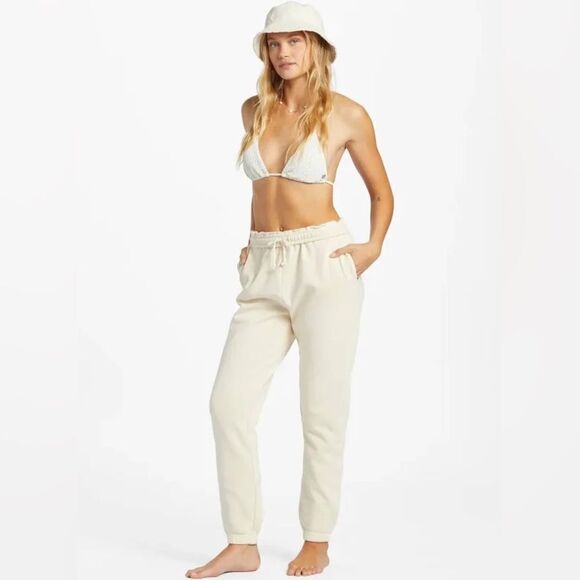 NWT Billabong Womens Pants Sunset Joggers color whitecap cream XL - Picture 2 of 10